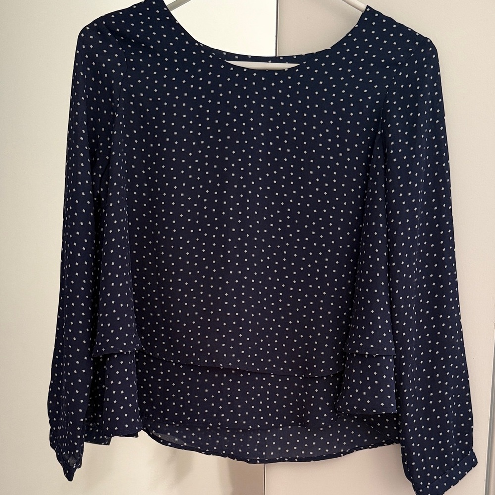 Zara Navy Polka Dot Women's blouse